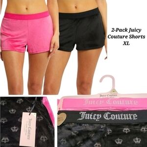 Juicy Couture Pajama Shorts Set 2 Pack XL Pink Black NWT Y2K Lounge